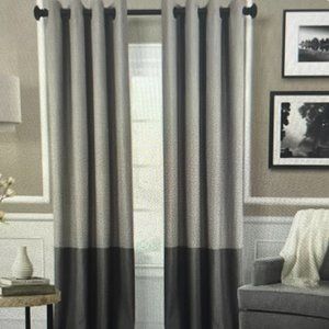 Two-tone window treatment panel-Color: gray-52" widex 84" long